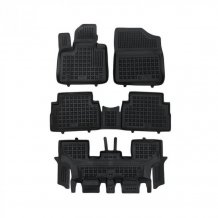 Passgenaue Gummi-Matten Hyundai Santa Fe 2020-2023 (7 míst, hybrid) mit dem Rand 28 mm