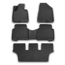 Passgenaue Gummi-Matten Hyundai Santa Fe 2012-2018 (7 míst, Grand) - Novline mit dem Rand 28 mm