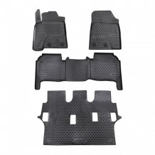 Passgenaue Gummi-Matten Toyota Land Cruiser 200 2012-2021 (7 míst) - Novline mit dem Rand 28 mm