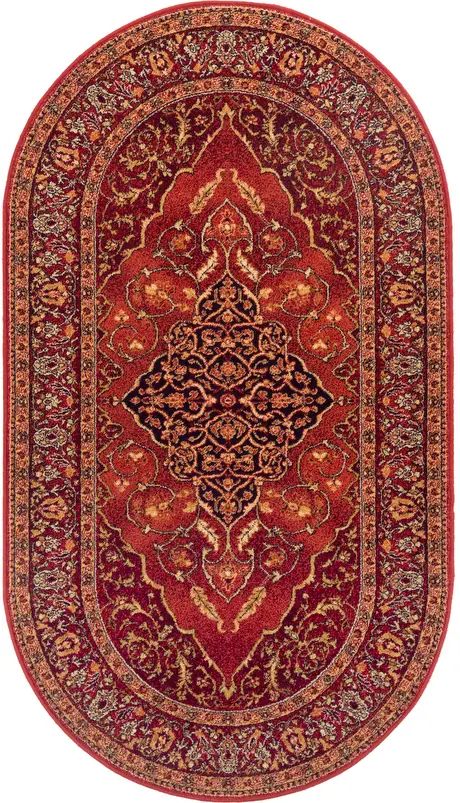Kusový koberec Leyla vínový - ovál (ruby)